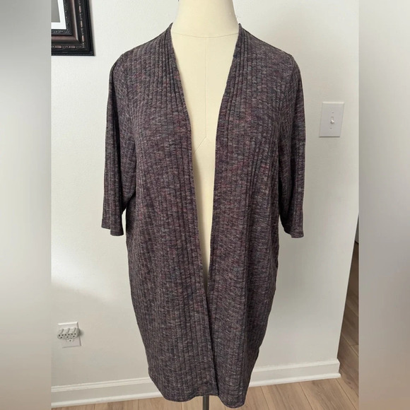Lane Bryant Sweaters - Lane Bryant Grey Marl Duster Over Piece Sweater Cardigan Size 22/24